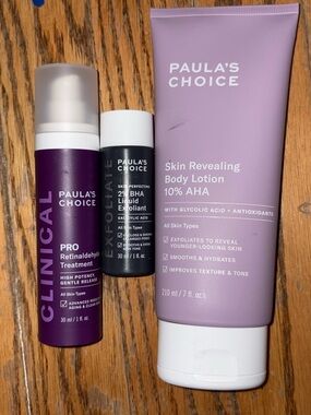 Paula’s Choice Skincare Trio – Pro Retinaldehyde, 2% BHA, 10% AHA Body Lotion